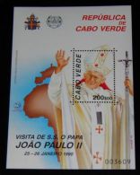 Cape Verde - 1990 John Paul II Block MNH__(THB-1366) - Kap Verde