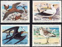 BRAZIL #2001-4   -  BIRDS OF THE ABROLHOS - MINT  1985 - Unused Stamps