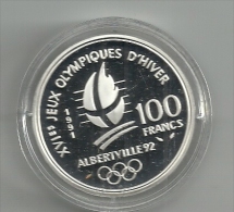 MONNAIE DE PARIS - Jeux Olympiques ALBERVILLE - 1992 - 73 - SAVOIE 100 F Argent Saut à Ski Qualité épreuve Capsule - Gedenkmünzen