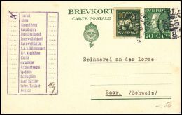 Sweden 1923, Uprated Postal Stationery To Switzerland - Interi Postali