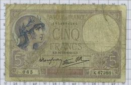 5 Francs Violet Type 1917 Modifié, Ref Fayette 4-17, état TB - 5 F 1917-1940 ''Violet''