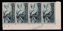 (004) Italie / Italy / Somalia  Airmail / Palm / Plane ** / Mnh  Michel 233  Strip/4 - Somalie