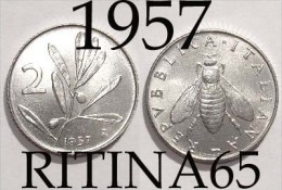 ECCEZIONALE !!! 2 LIRE 1957 FDC " OLIVO " !!! RARA - 2 Lire