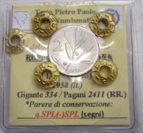 RARA !!! 2 LIRE 1958 ULIVO PERIZIATA TESTA !!! RARA - 2 Lire