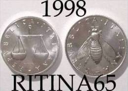 COPPIA !!! 1 LIRA + 2 LIRE 1998 FDC !!! RARA - 1 Lira