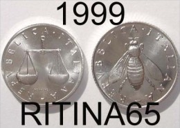 COPPIA !!! 1 LIRA + 2 LIRE 1999 FDC !!! RARA - 1 Lira