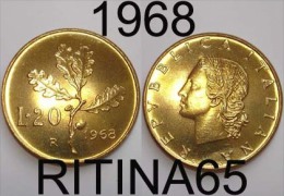 RARA !!! 20 LIRE 1968  FIOR DI CONIO !!! RARA - 20 Liras
