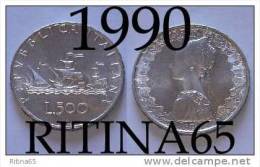 ECCEZIONALE !!! LIRE 500 1990 FDC "CARAVELLE" IN ARGENTO !!! - 500 Liras