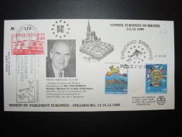 RHODES PAPANDREOU GRECE GRIECHENLAND GREECE 1988 FDC CONSEIL DE L'EUROPE LIMITED EDITION - Lettres & Documents