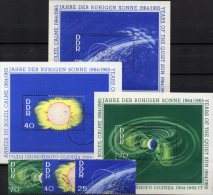 M/s Ruhige Sonne 1964 DDR 1081/3 Plus Block 20/2 O 34€ Erde Satellit Rakete Wolke Blocchi Bf Space Bloc Sheet Of Germany - Verzamelingen