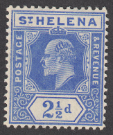 St Helena 1908  21/2d  SG64  MH - Saint Helena Island