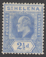 St Helena 1908  21/2d  SG64  MH - Isla Sta Helena