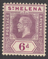 St Helena 1912  6d  SG84  MH - St. Helena