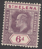 St Helena  1908   6d    SG67a   MH - Isla Sta Helena