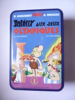 BOITE EN METAL Fer Blanc Biscuits Mistral ASTERIX - AUX JEUX OLYMPIQUES JO - Art De La Table