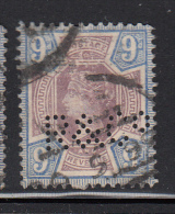 Great Britain Used Scott #120 9p Victoria, Blue & Lilac Perfin: R & Co - Jubilee - Perfin
