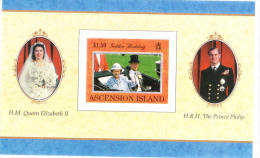 Ascension 1997 Golden Wedding Of QE II & Prince Philip S/S MNH - Ascension