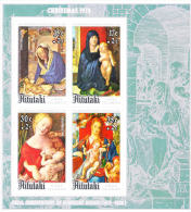 Aitutaki 1978 Christmas Surcharged Virgin & Chid By Albrecht Durer S/S MNH - Aitutaki