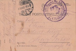 REGIMENT POSTMARK, WAR PRIZONERS POSTCARD, CENSORED, 1916, HUNGARY - WO1