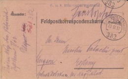 REGIMENT POSTMARK, WAR PRIZONERS POSTCARD, CENSORED, 1917, AUSTRIA - WW1