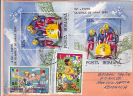 SLEDGE, BOXING, ATHLETISM, STAMP ON LETTER CONFIRMATION, 1993, ROMANIA - Briefe U. Dokumente