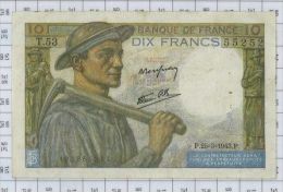 10 Francs Mineur, Ref Fayette 8-8, état TTB+ - 10 F 1941-1949 ''Mineur''