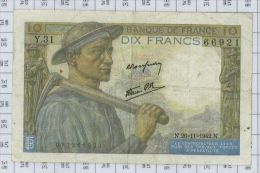 10 Francs Mineur, Ref Fayette 8-6, état TTB - 10 F 1941-1949 ''Mineur''