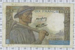 10 Francs Mineur, Ref Fayette 8-3, état TTB+ - 10 F 1941-1949 ''Mineur''