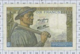 10 Francs Mineur, Ref Fayette 8-4, état TTB+ - 10 F 1941-1949 ''Mineur''