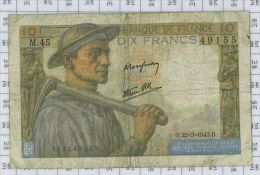 10 Francs Mineur, Ref Fayette 8-8, état TB-TTB - 10 F 1941-1949 ''Mineur''