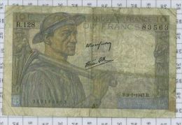 10 Francs Mineur, Ref Fayette 8-17, état TB - 10 F 1941-1949 ''Mineur''