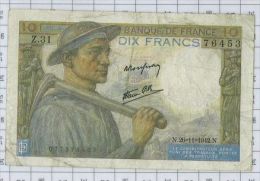 10 Francs Mineur, Ref Fayette 8-6, état TTB - 10 F 1941-1949 ''Mineur''