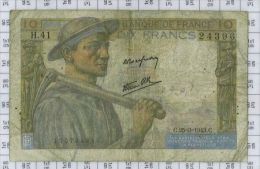 10 Francs Mineur, Ref Fayette 8-8, état TB - 10 F 1941-1949 ''Mineur''