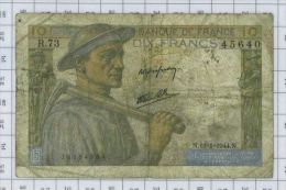 10 Francs Mineur, Ref Fayette 8-10, état B-TB - 10 F 1941-1949 ''Mineur''