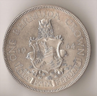 BERMUDES  1 CROWN  1964  ARGENT - Bermudas