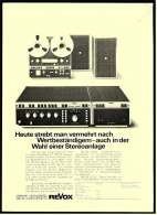 Reklame Werbeanzeige  ,  Studer Revox Stereoanlage  ,  Heute Strebt Man Vermehrt Nach Wertbeständigem  -  Von 1975 - Autres Appareils