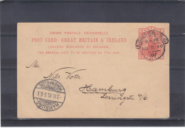 Grande Bretagne - Entier Postal De 1896 - Expédié Vers L'Allemagne - Hamburg - Entiers Postaux