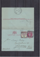 Perforés - Grande Bretagne - Carte Lettre De 1894 - Entier Postal -  Expédié Vers L´Autriche - Entiers Postaux