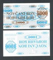 BOSNIA - BOSNIA ERZEGOVINA:  5000 Dinara On 1000 Dinara 1992 UNC  *MACULATURA - SPOILAGE - MACKLE -  ERROR* - Bosnia And Herzegovina