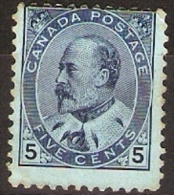 CANADA - 1903 EDWARD VII ISSUE 5c BLUE On BLUE (UNUSED NO GUM) - Neufs