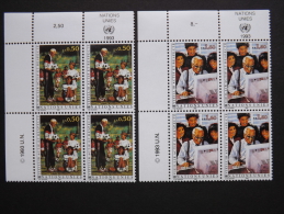 UNO-Genf 225/6 Sc 226/7 **/mnh Eckrandviererblock ´A´, Wissenschaft U. Technologie  (EVB ´B,C Oder D´ Auch Möglich) - Neufs