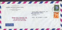 Japan Airmail AMAREX INTERNATIONAL CORP., NAGOYA 1969 Cover To YONKERS United States Horse Pferd Chaval Flower Blume - Luftpost