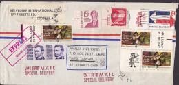 United States Airmail Special Delivery EXPRÉS Cover TAIPEI Taiwan Use Zip Code Peter Francisco Frances Parkman (2 Scans) - Expres & Aangetekend