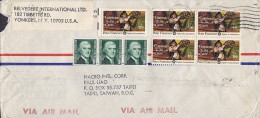 United States Airmail Par Avion WINCHESTER Cover TAIPEI Peter Francisco 4-Block Thomas Jefferson 3-Stripe (2 Scans) - 3c. 1961-... Lettres
