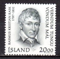 (SA0588) ICELAND, 1987 (Preservation Of The Icelandic Language. Rasmus C. Rask). Mi # 667. MNH** Stamp - Ongebruikt