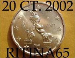 !!! N. 1 COIN/MONETA DA 20 CT. ITALIA 2002 UNC/FDC !!! - Italy