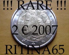 RARE !!! N. 1 COIN/MONETA DA 2 € ITALIA 2007 DANTE UNC/FDC !!! RARE - Italia