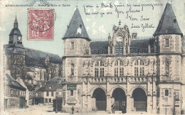 NORD PAS DE CALAIS - 62 - PAS DE CALAIS - AUXI LE CHATEAU - Hôtel De Ville Et Eglise - Carte Gratée - Auxi Le Chateau