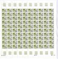 CHATEAU DE TANLAY   0.97 Franc  1982  -  AFFRANCHISSEMENT POSTE  -  FEUILLE ENTIERE 100 TIMBRE - Volledige Vellen