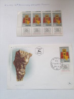 ISRAEL 1957 BEZALEL MUSEUM FDC AND STAMPS - Cartas & Documentos